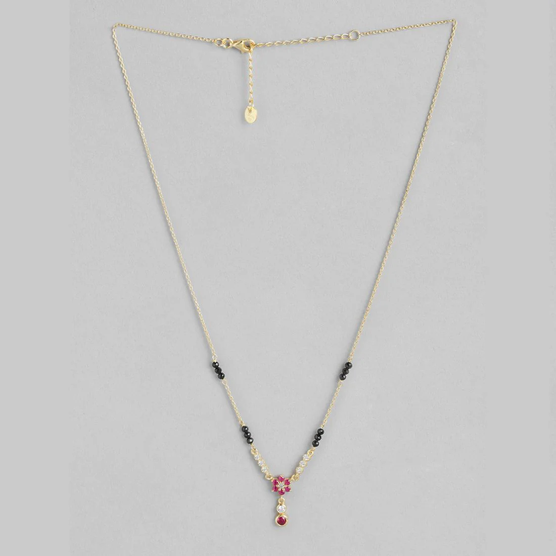 Eternal Petals Gold Plated CZ 925 Sterling Silver Flower Mangalsutra - Image 4
