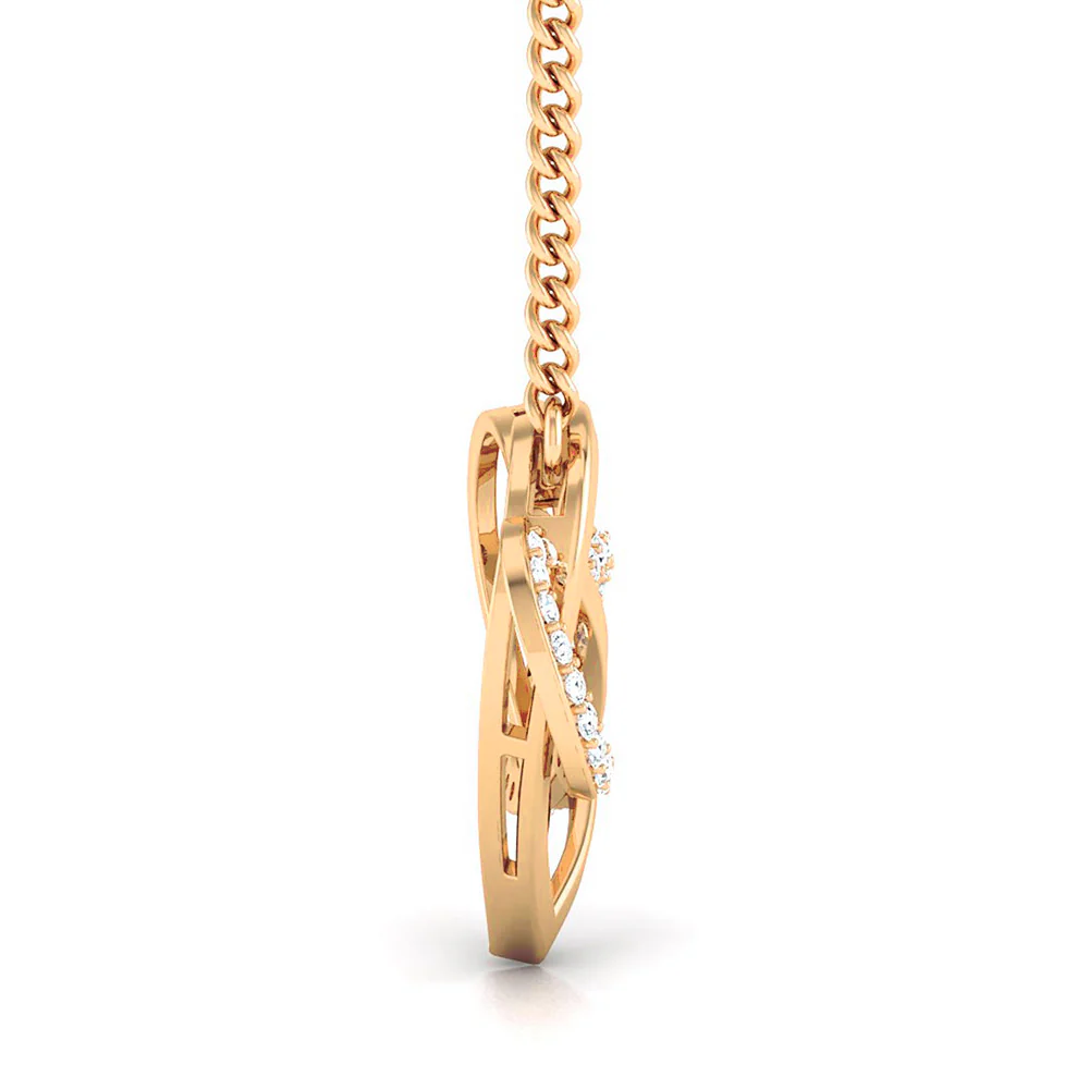 Infinity-Heart Gold Lab-Grown Diamond Pendant without Chain - Image 5
