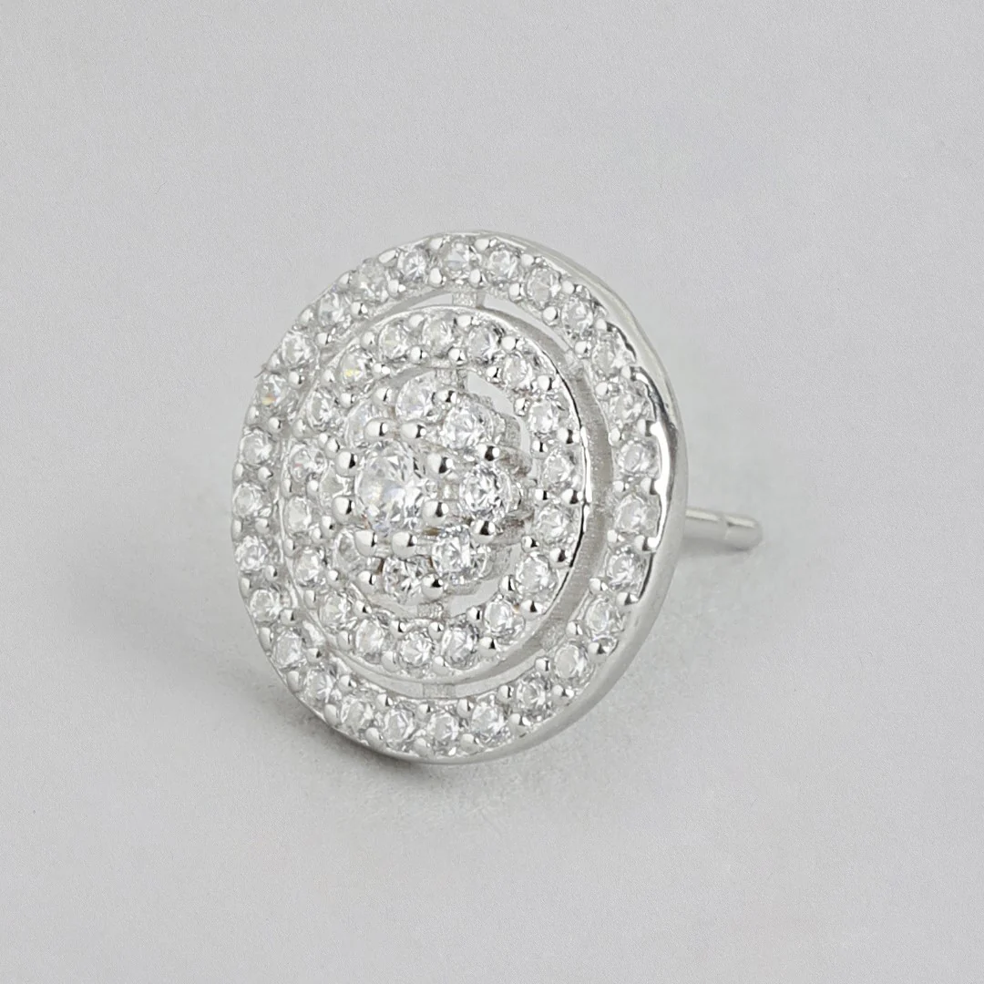 Eternal Rings Cubic Zirconia Circle 925 Sterling Silver Earrings - Image 4