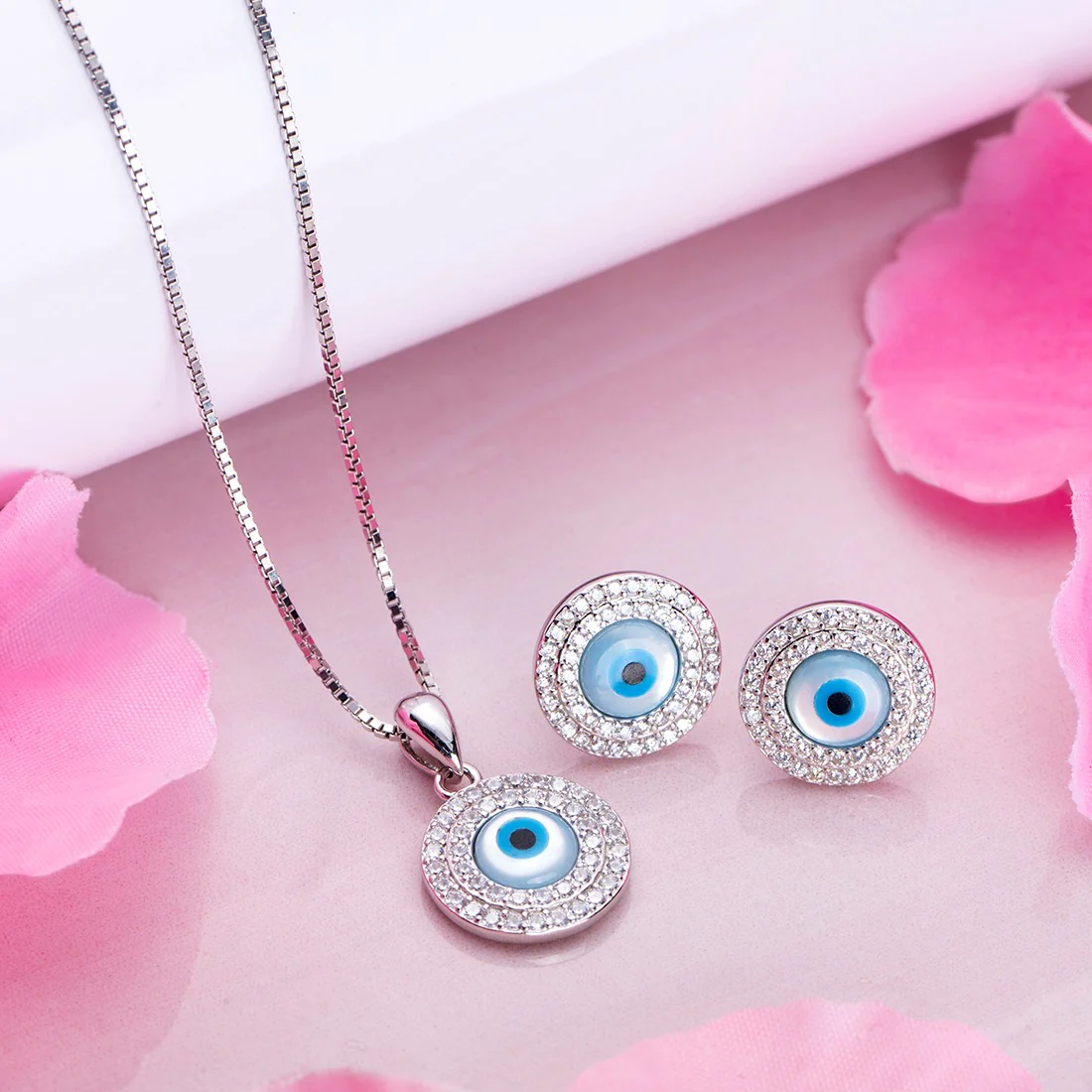 Eternal Sparkle 925 Sterling Silver Rhodium-Plated Jewelry Set