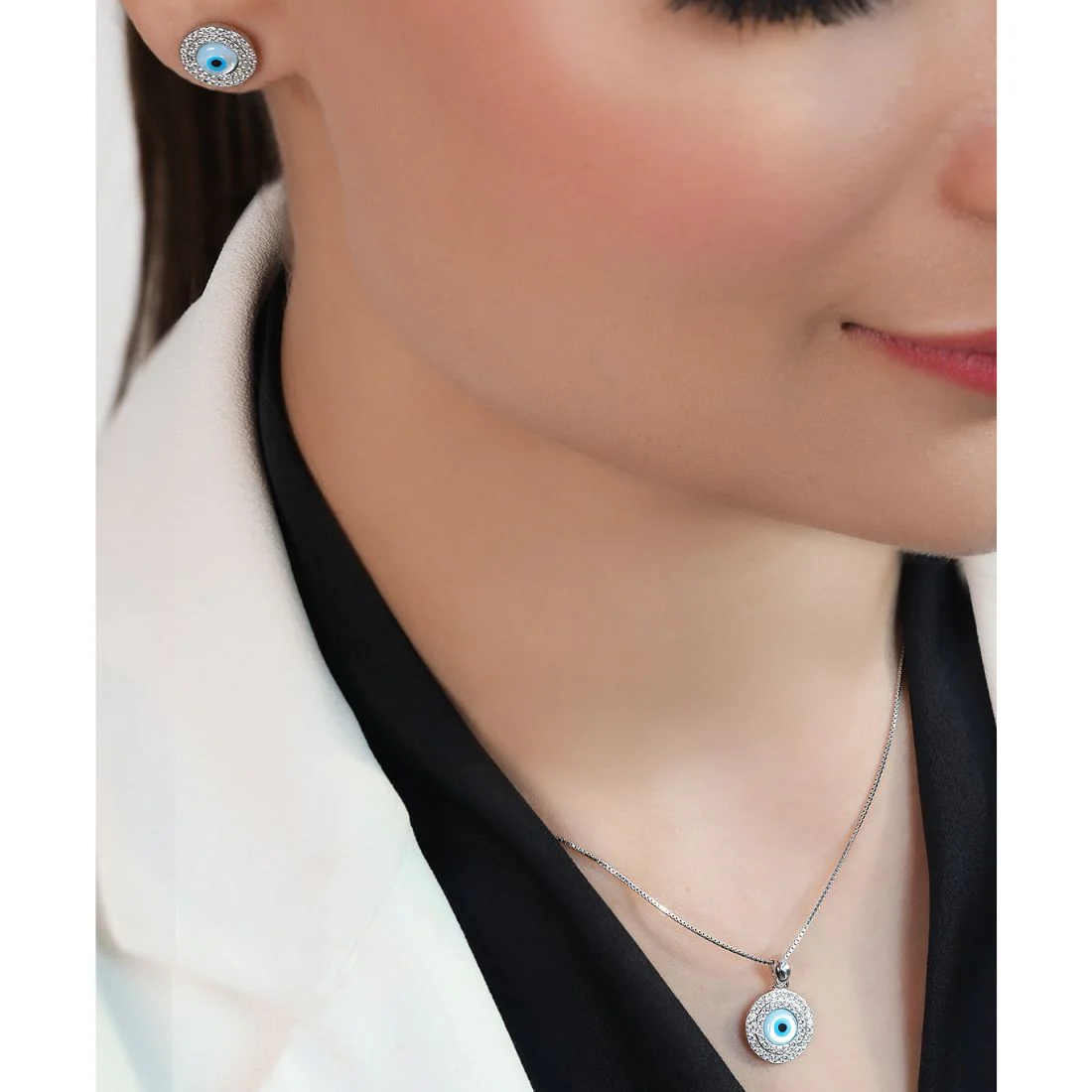 Eternal Sparkle 925 Sterling Silver Rhodium-Plated Jewelry Set - Image 2