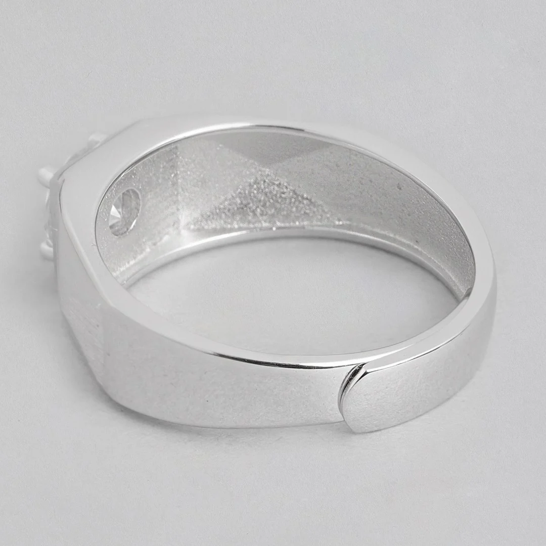 Eternal Sparkle Rhodium-Plated 925 Sterling Silver CZ Couple Ring (Adjustable) - Image 7