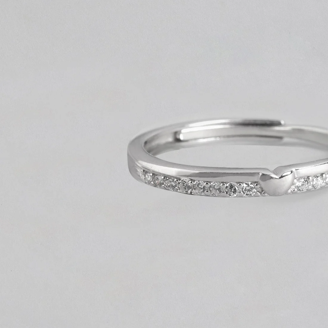 Eternal Sparkle Rhodium Plated 925 Sterling Silver Ring for Her (Adjustable) - Image 7