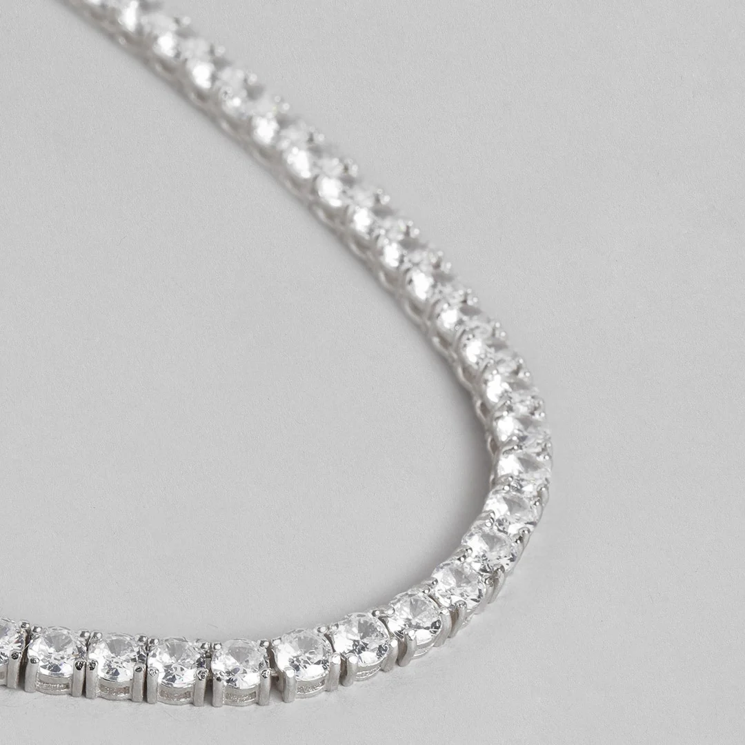Eternal Sparkle Rhodium-Plated Cubic Zirconia 925 Sterling Silver Necklace - Image 5