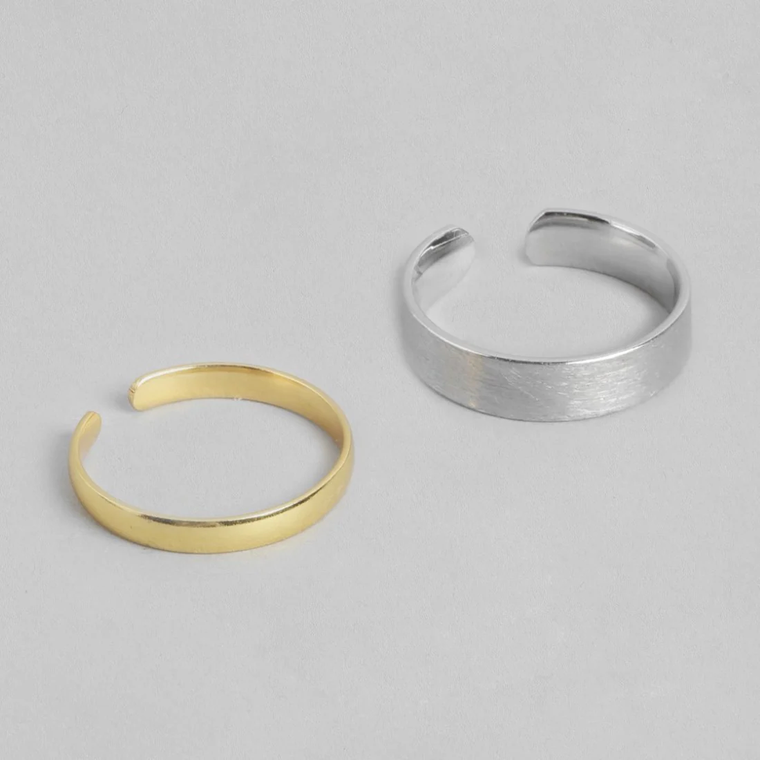 Eternal Unity Rhodium & Gold-Plated 925 Sterling Silver Couple Rings (Adjustable) - Image 6