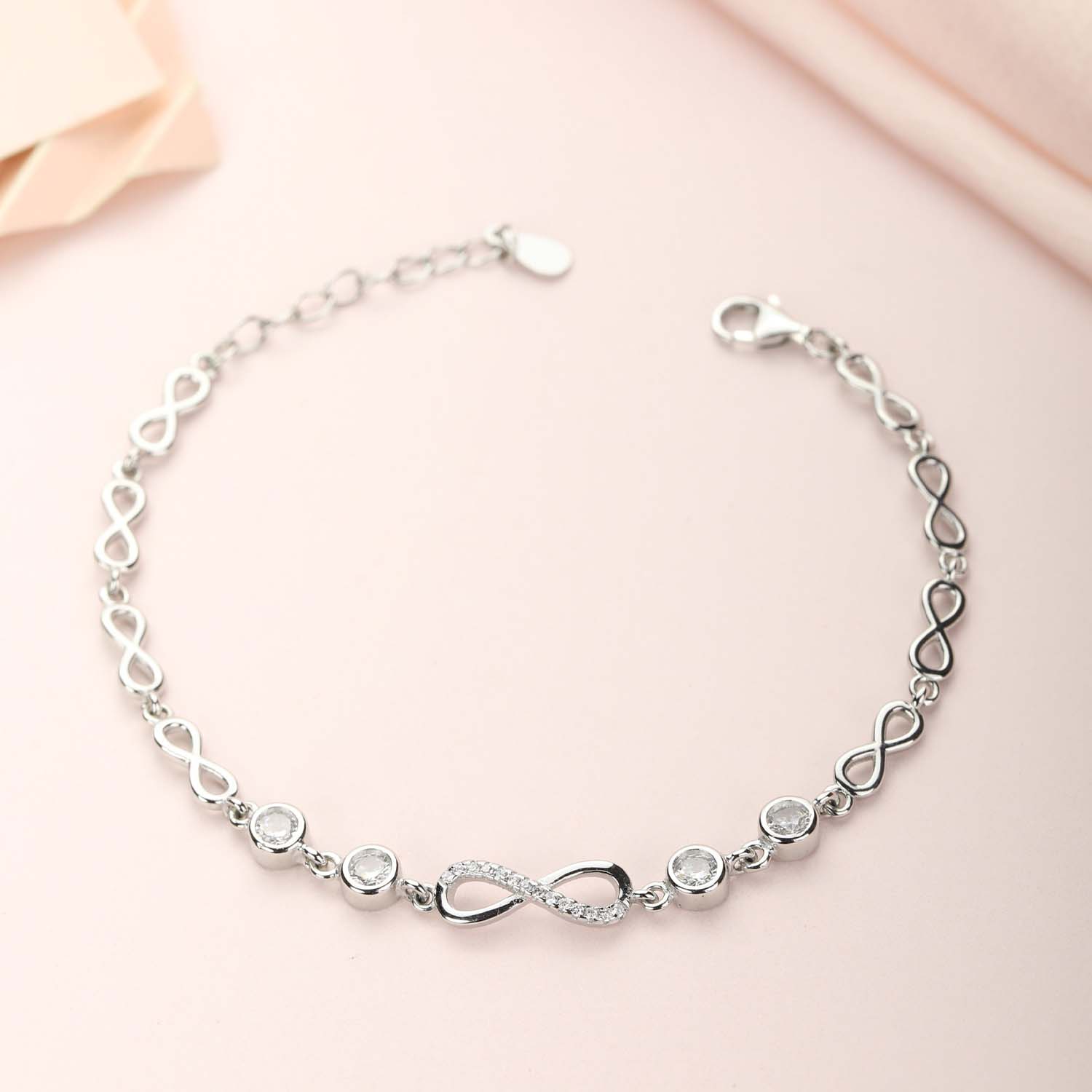 Infinity 925 Silver Bracelet - Valentines Edition With Gift Box - Image 2