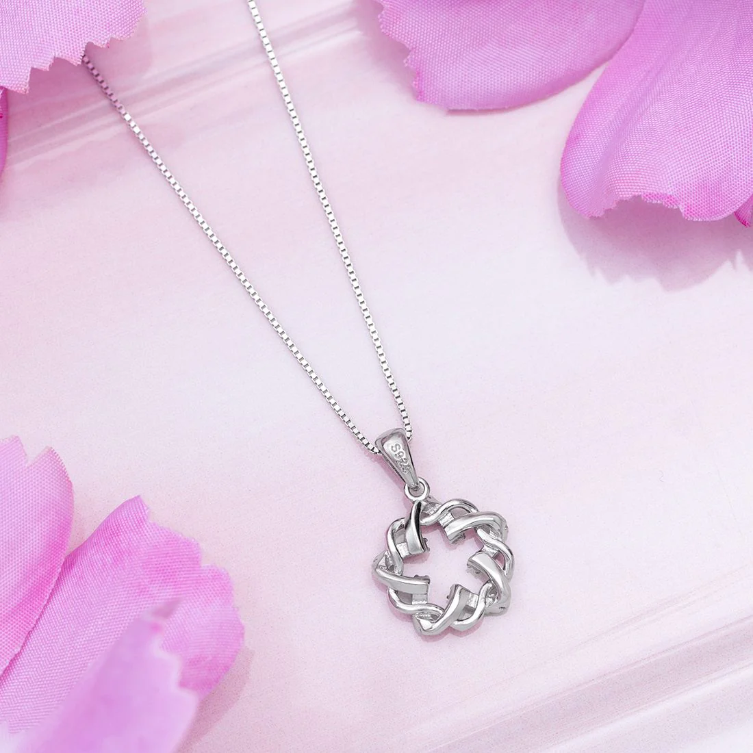 Ethereal Abstract Rhodium Plated 925 Sterling Silver Pendant - Image 2