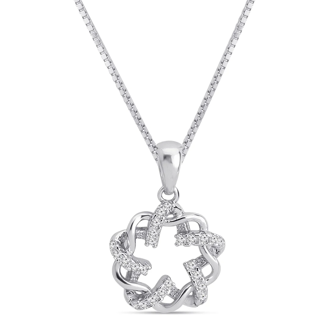 Ethereal Abstract Rhodium Plated 925 Sterling Silver Pendant - Image 4