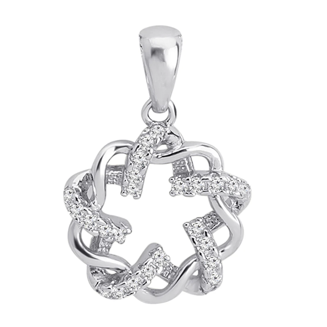 Ethereal Abstract Rhodium Plated 925 Sterling Silver Pendant - Image 5