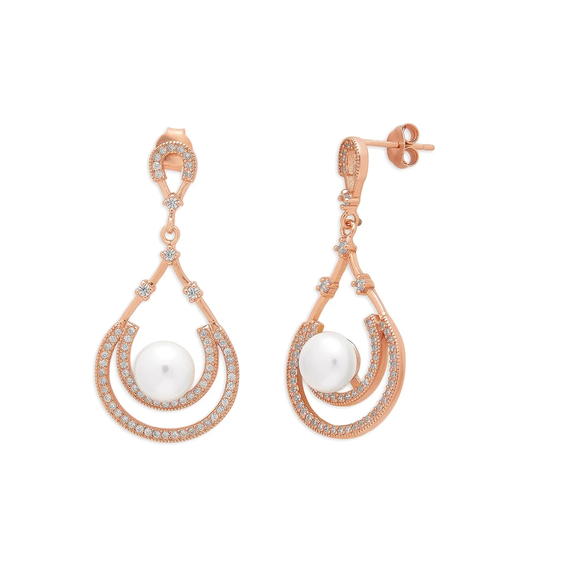 Ethereal Drops 925 Sterling Silver Rose Gold Plated Earrings - Image 3