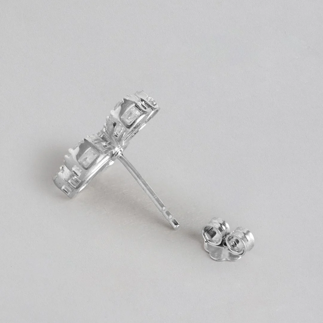 Ethereal Floral CZ Radiance Rhodium-Plated 925 Sterling Silver Jewelry Set - Image 7