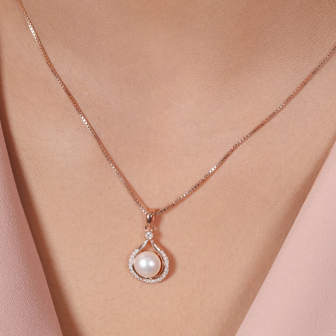 Ethereal Fusion: Rose Gold Plated 925 Sterling Silver Pendant - Image 2