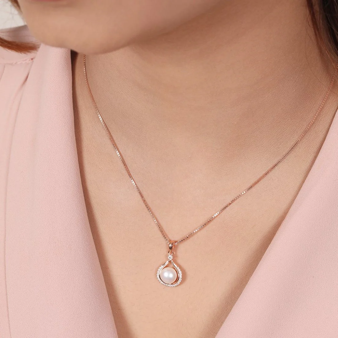 Ethereal Fusion: Rose Gold Plated 925 Sterling Silver Pendant - Image 3