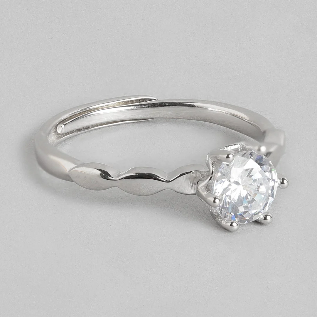 Everlasting Promise Rhodium-Plated 925 Sterling Silver Couple Ring (Adjustable) - Image 7