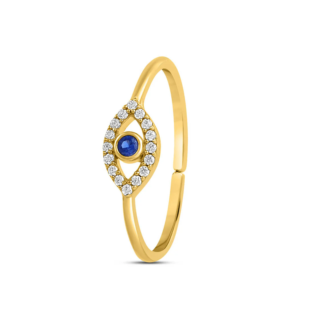 Evil Eye Gold Plated 925 Sterling Silver Ring - Image 5