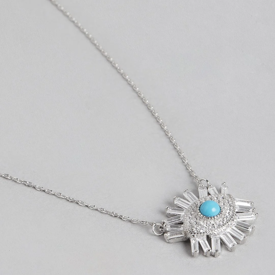 Evil Eye Guardian Rhodium-Plated Cubic Zirconia 925 Sterling Silver Necklace - Image 4