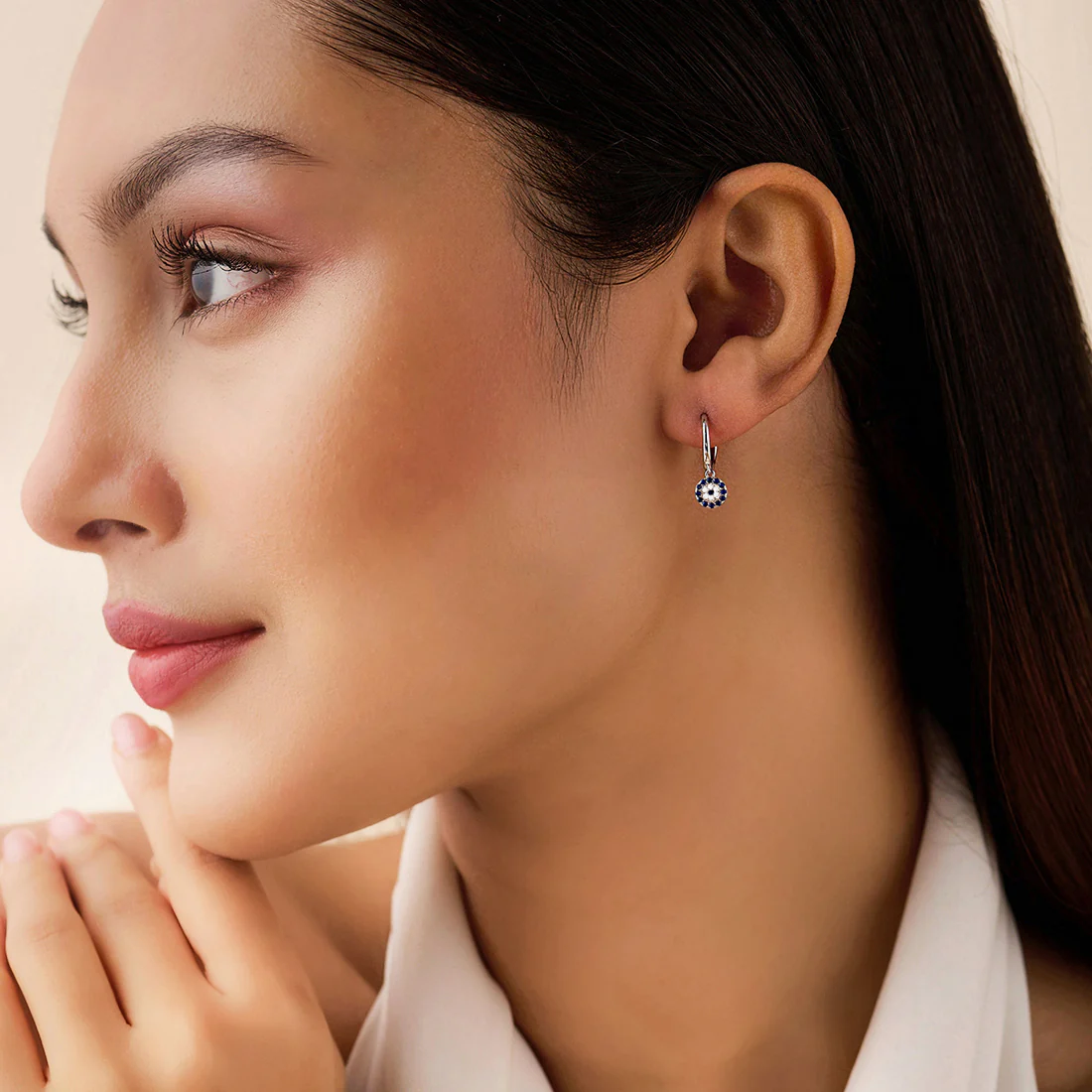 Forever Safe Silver Hoop Rhodium Plated Earrings - Image 3