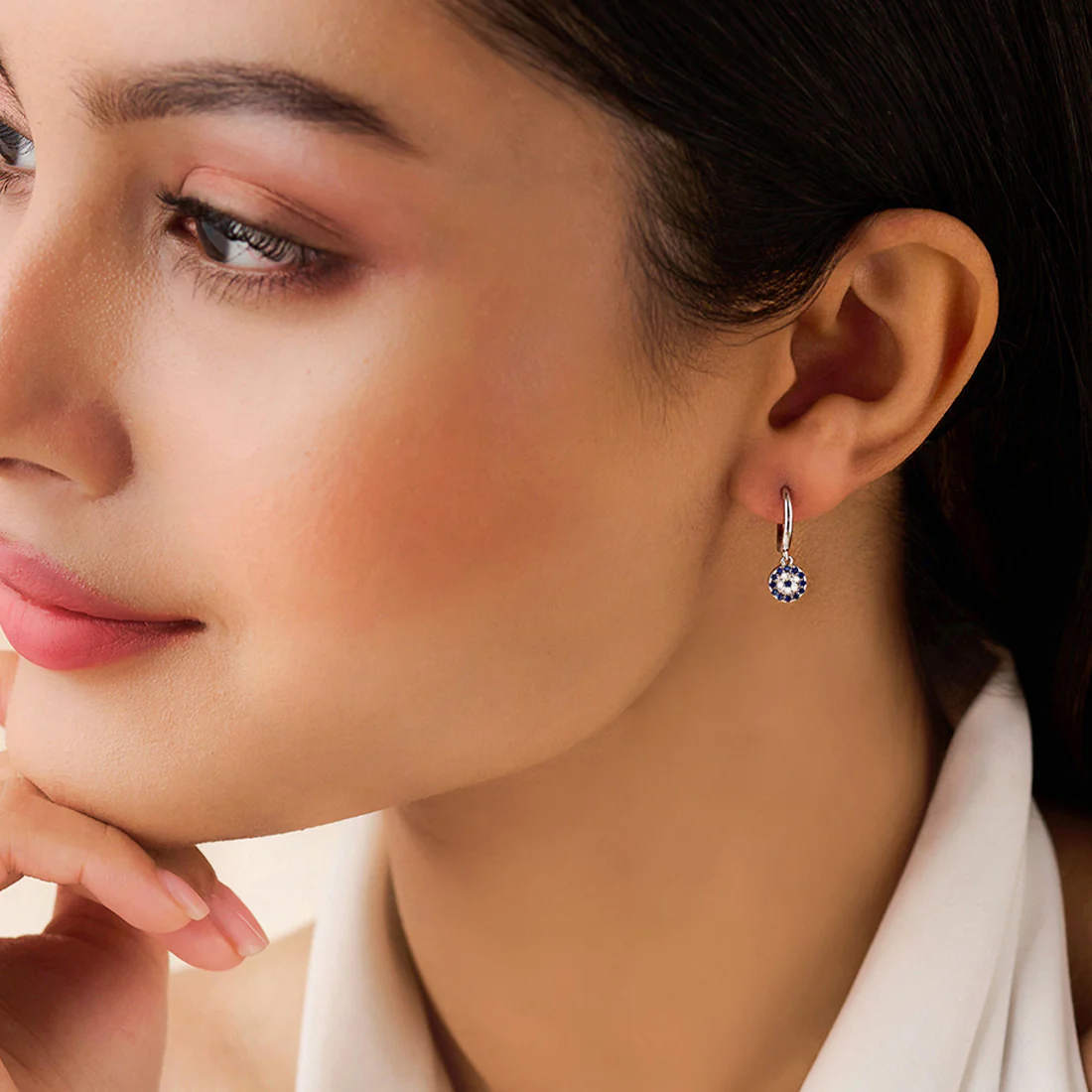 Forever Safe Silver Hoop Rhodium Plated Earrings - Image 4