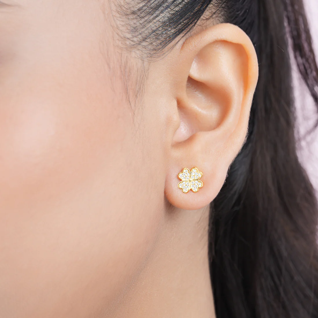 Exquisite Floral Gold Plated 925 Sterling Silver Earrings - Image 3