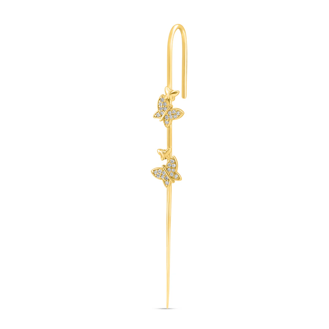 Fairy Wing Gold Plated 925 Sterling Silver Ear Cuff Earrings - Image 6