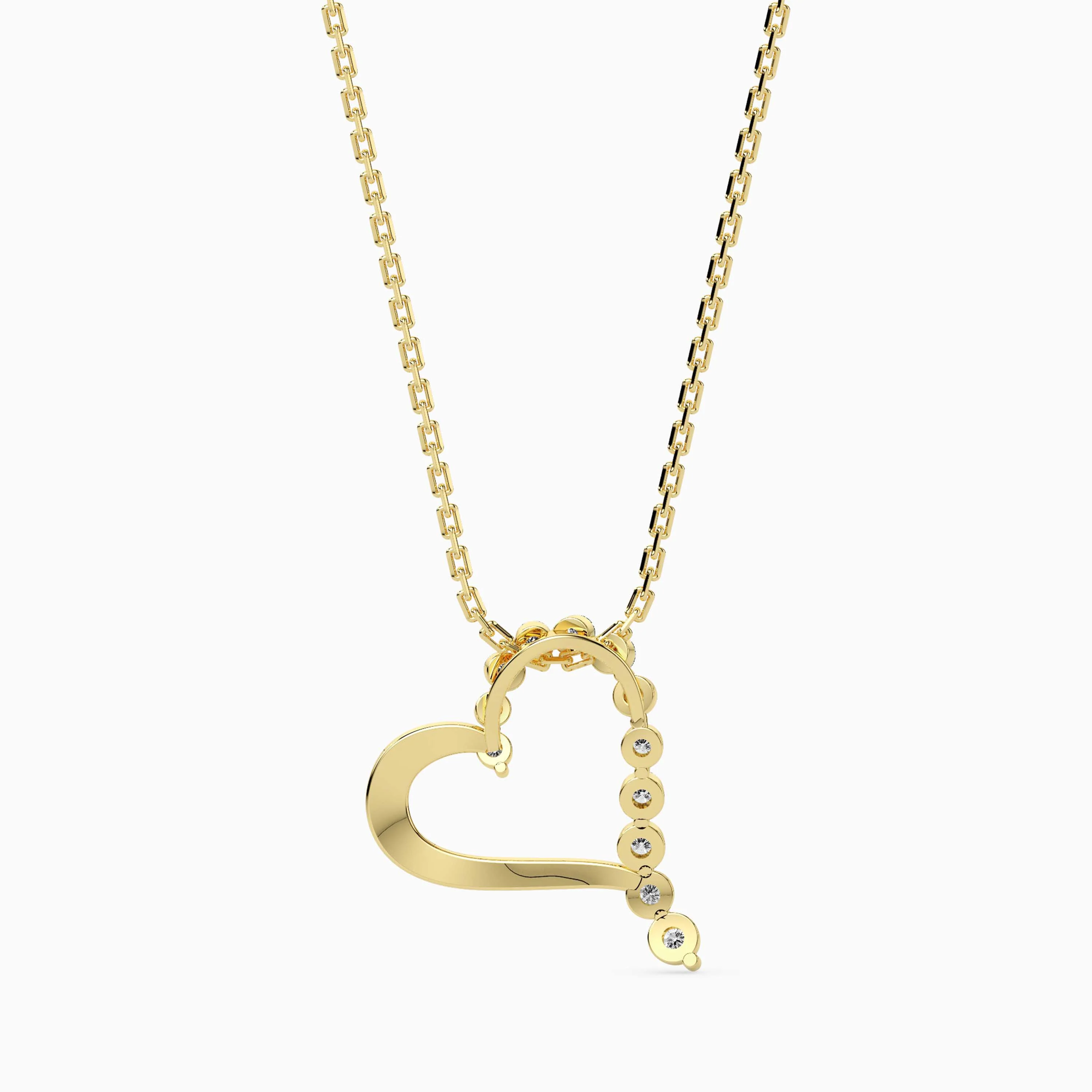 Studded Heart Lab-Grown Diamond Pendant without Chain - Image 4