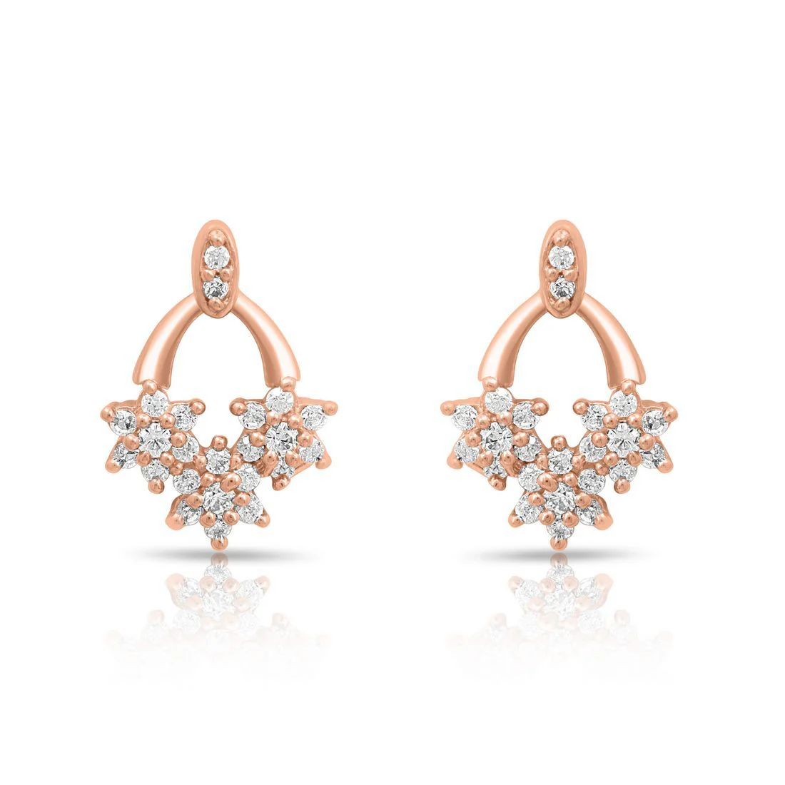 Fancy Rose Gold Plated 925 Sterling Silver Earrings - Image 4