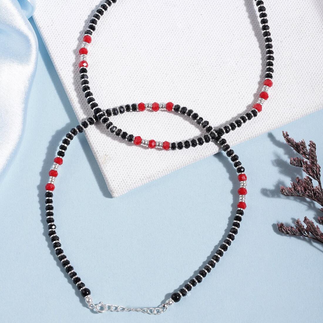 Fiery Elegance Rhodium Plated 925 Sterling Silver Anklet - Image 2