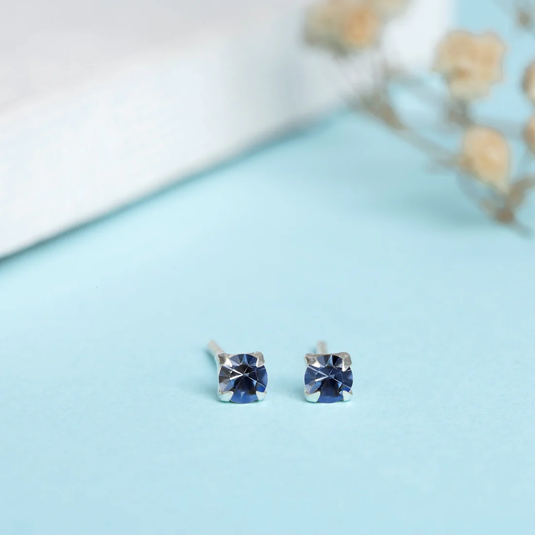 Fiery Elegance Rhodium-Plated 925 Sterling Silver Stud Earrings