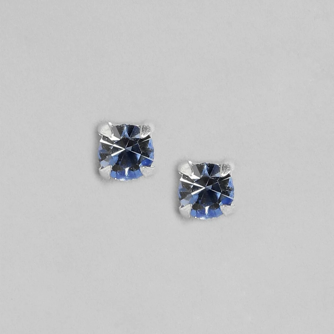 Fiery Elegance Rhodium-Plated 925 Sterling Silver Stud Earrings - Image 3
