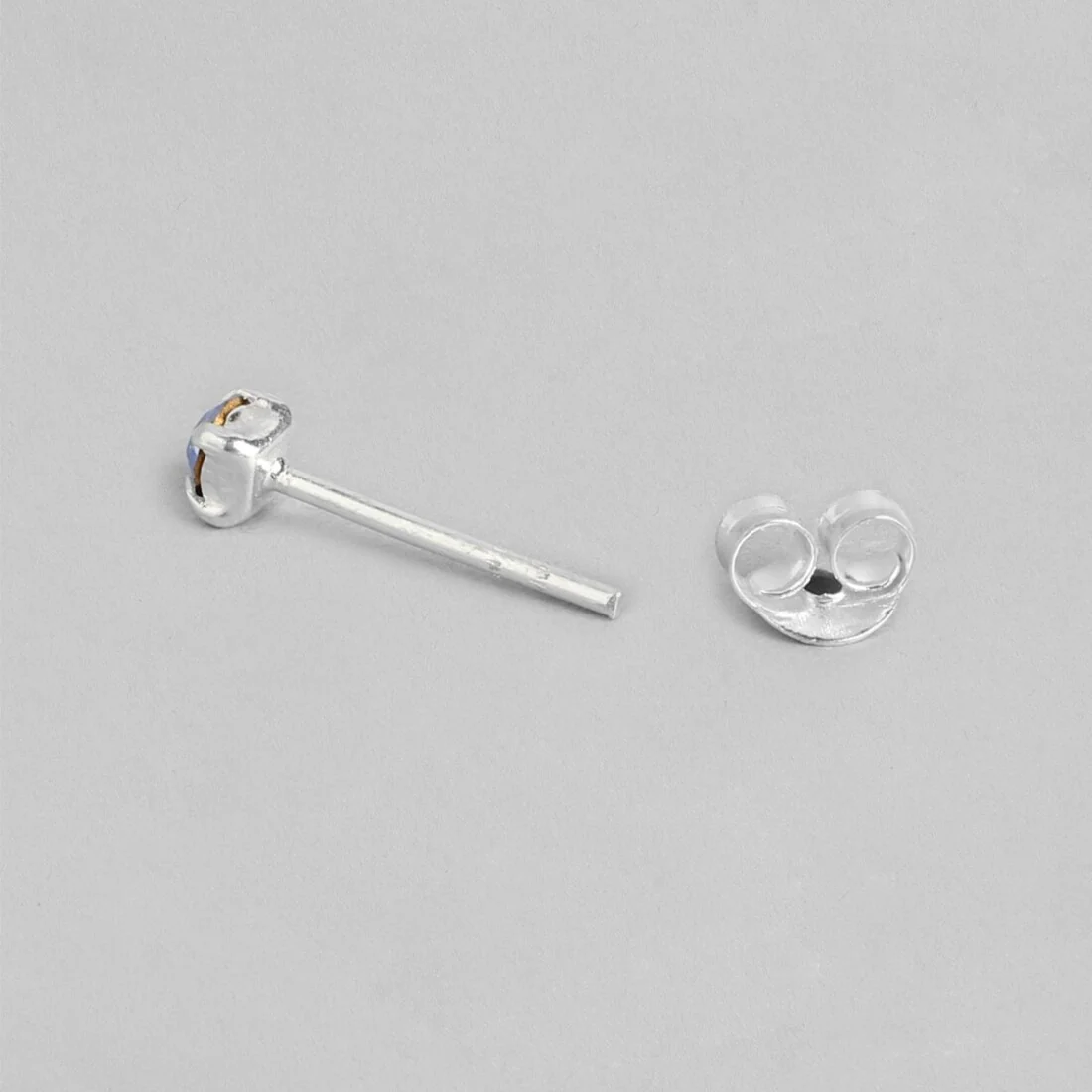 Fiery Elegance Rhodium-Plated 925 Sterling Silver Stud Earrings - Image 5