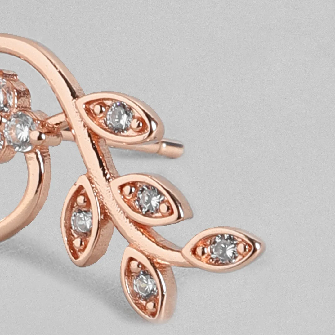 Greek Goddess Rose Gold 925 Silver Stud Earrings - Image 5