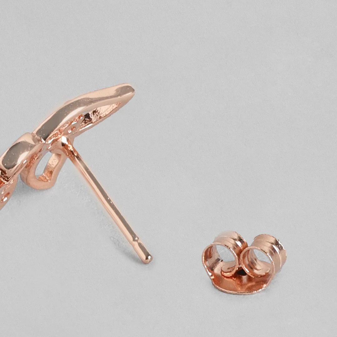 Greek Goddess Rose Gold 925 Silver Stud Earrings - Image 6