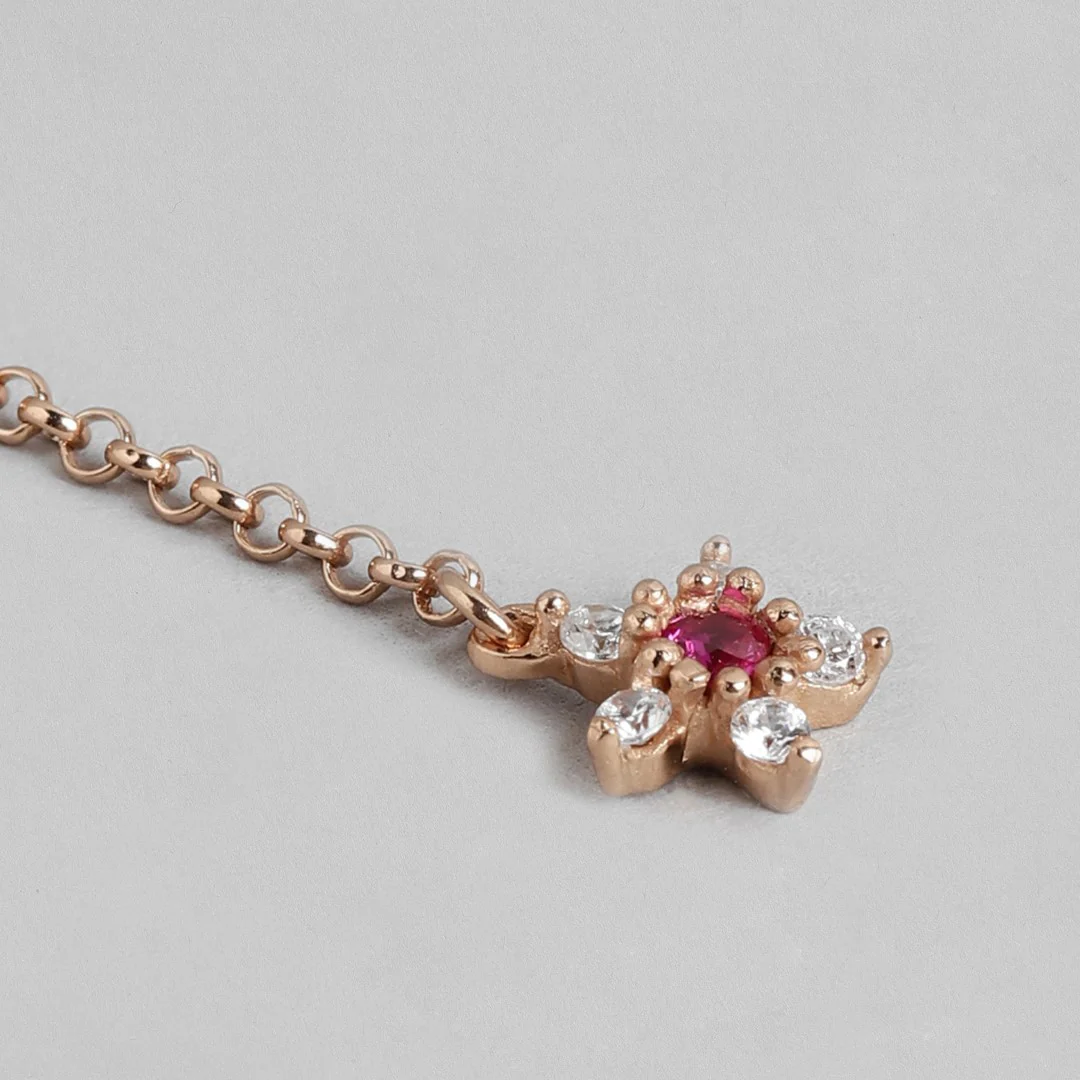 Floral Cascade Rose Gold Plated 925 Sterling Silver Earrings - Image 5