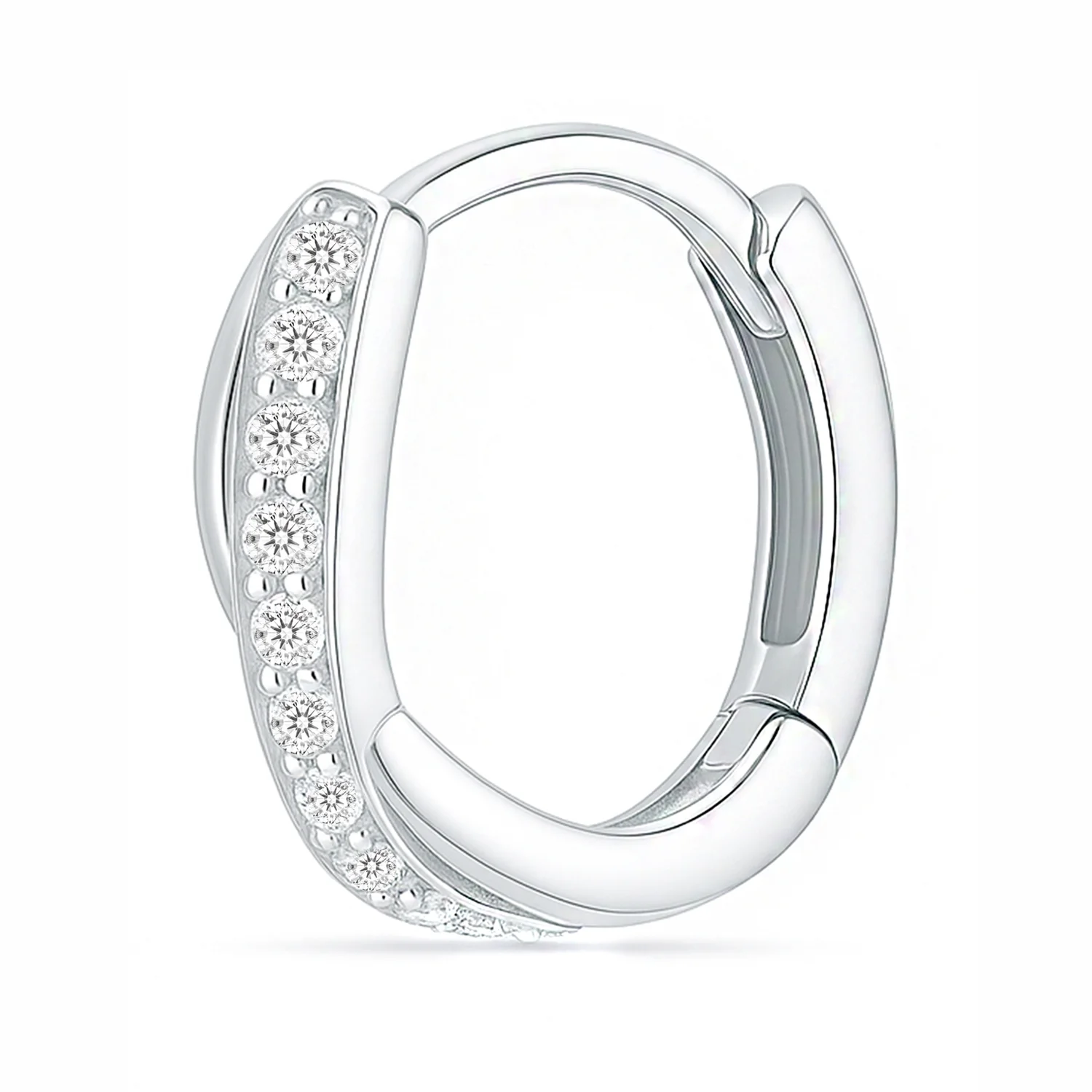 A Forever Promise Huggie Hoop
 Rhodium Plated Earrings - Image 6