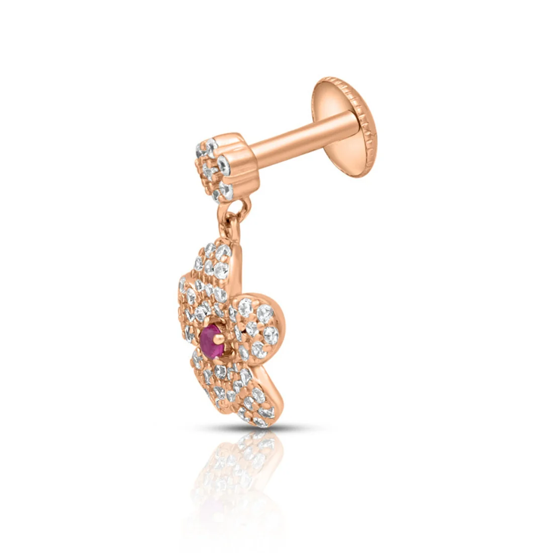 Floral Delights Rose Gold Plated 925 Sterling Silver Earrings - Image 5