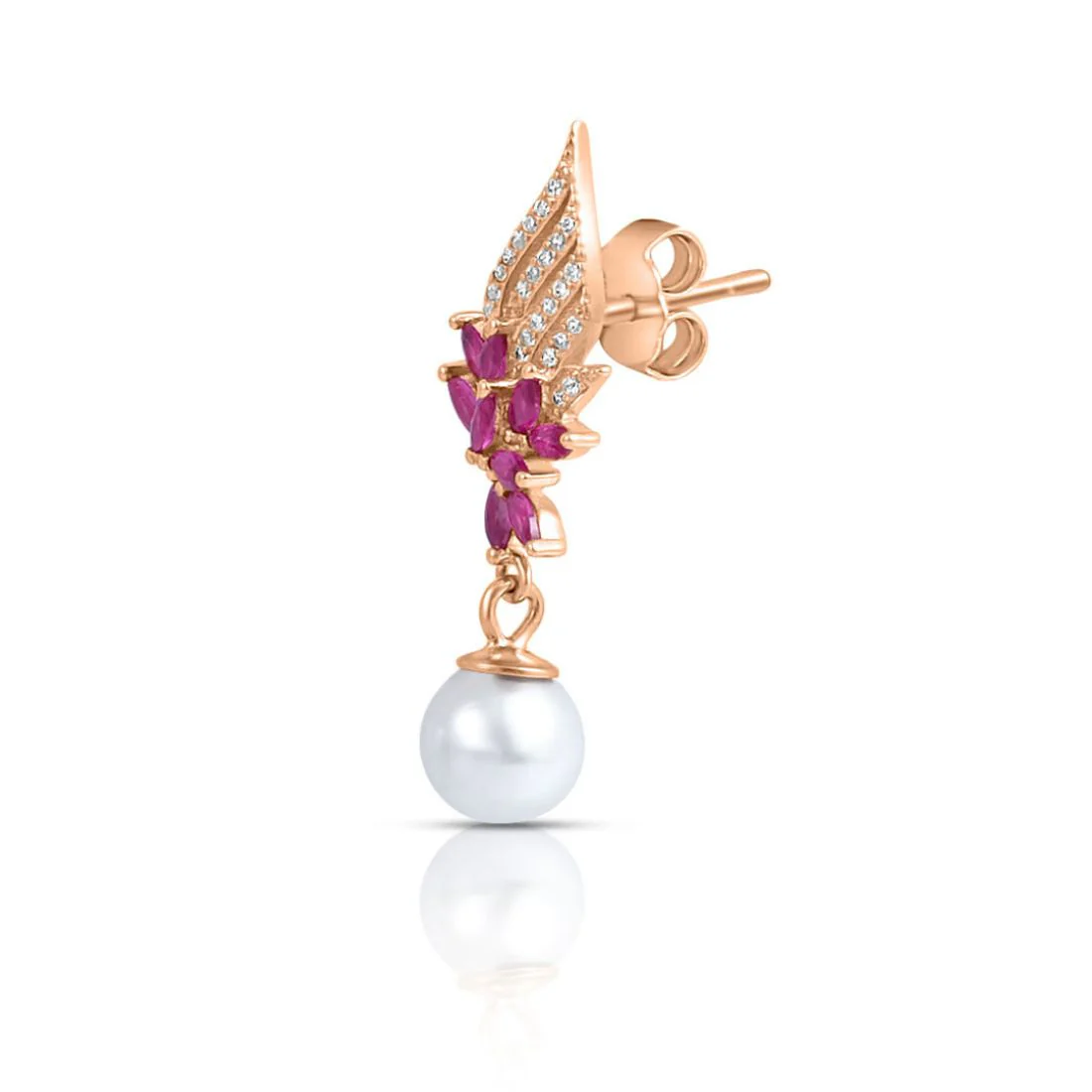 Zavya Eternal Bloom x Floral Dewdrop Rose Gold Plated Silver Earrings - Image 9