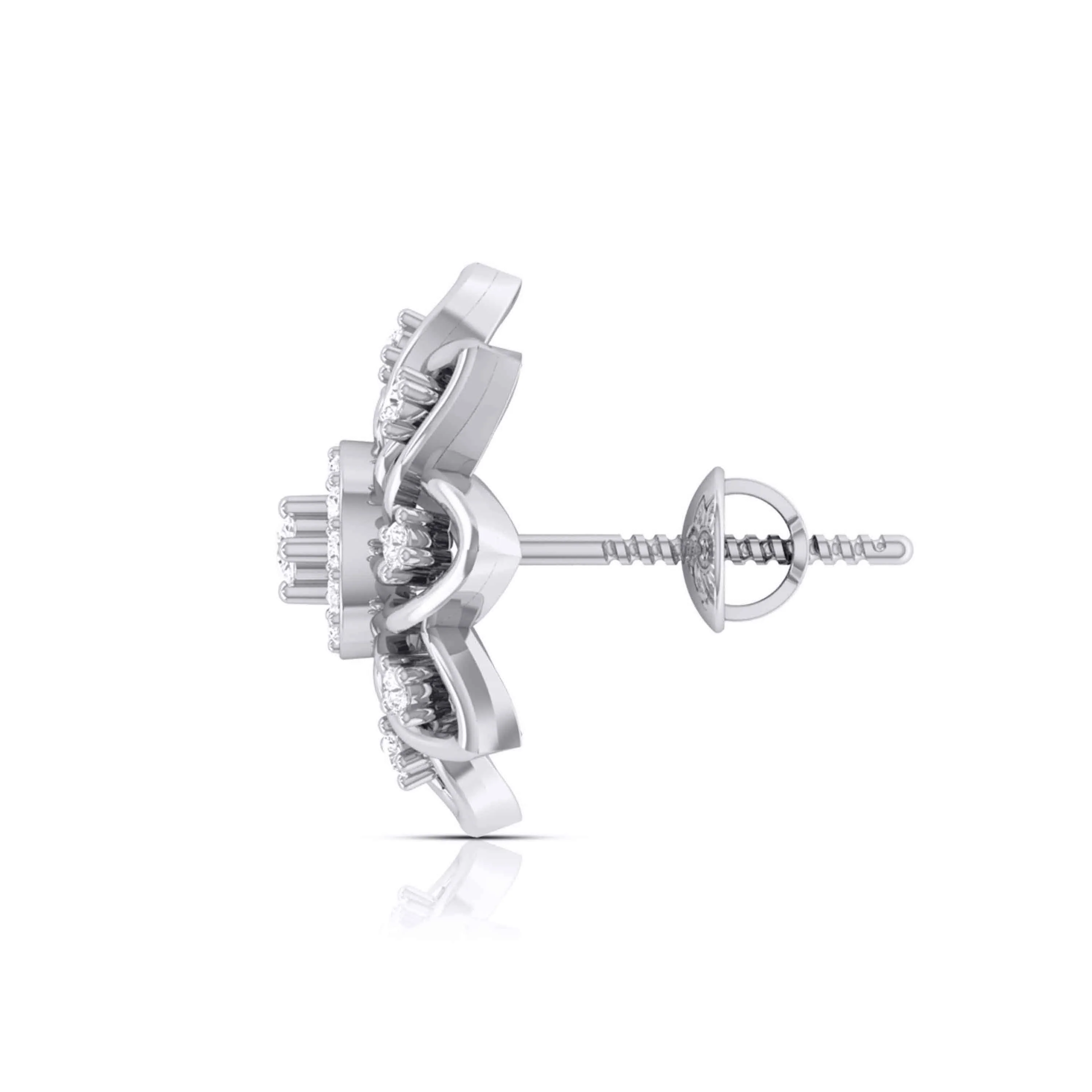 Floral Fantasy Lab-Grown Diamond Flower Stud Earrings - Image 15