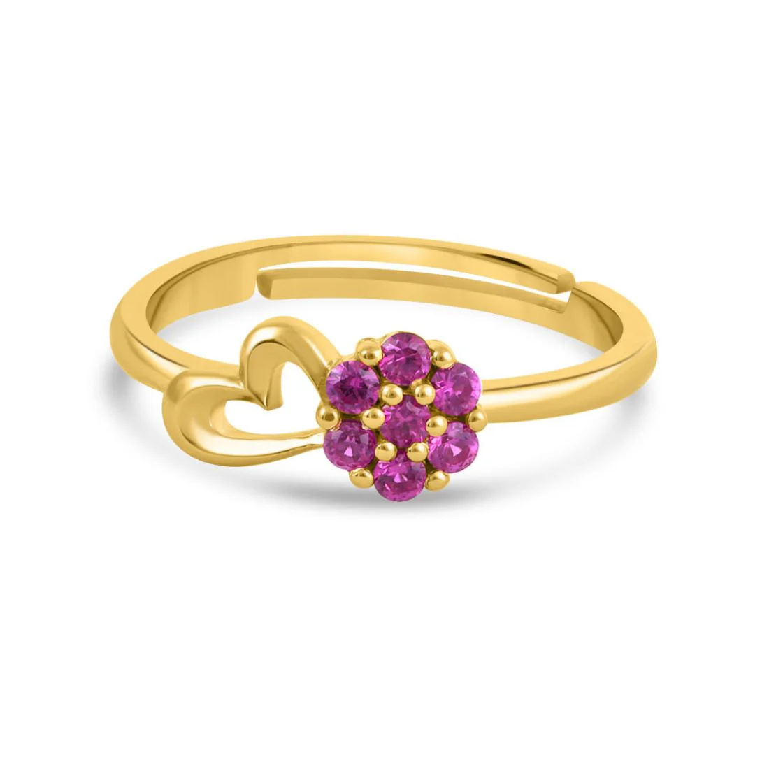 Floral Gold Plated 925 Sterling Silver Ring - Image 5