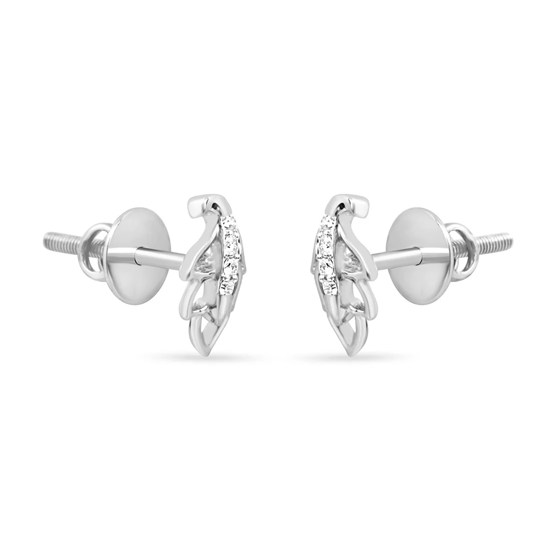 Leaf Gold Earrings with Lab-Grown Diamonds - Image 11