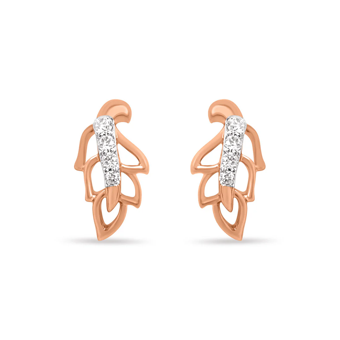Leaf Gold Earrings with Lab-Grown Diamonds - Image 7