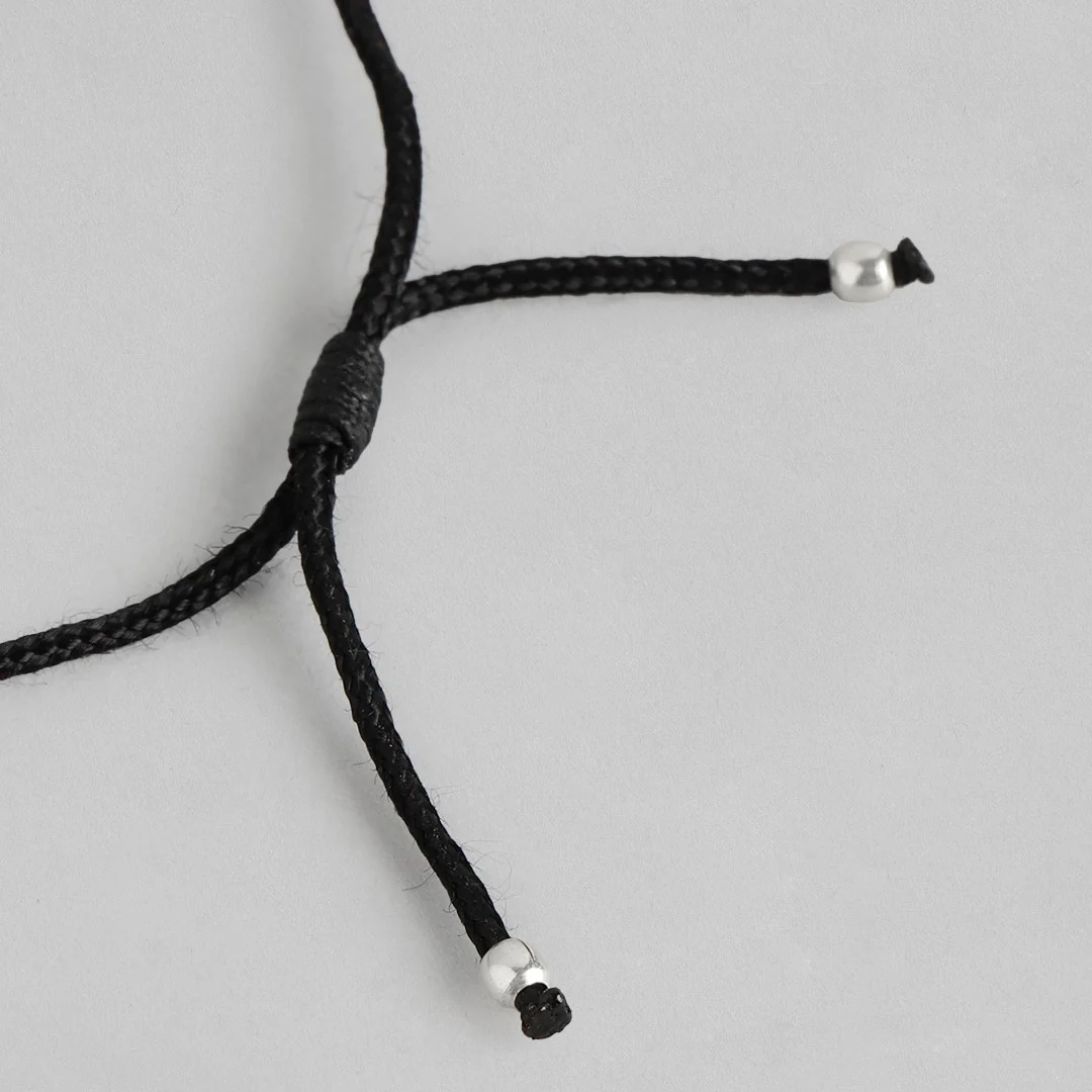 Floral Rhodium Plated 925 Sterling Silver Thread Anklet - Image 11