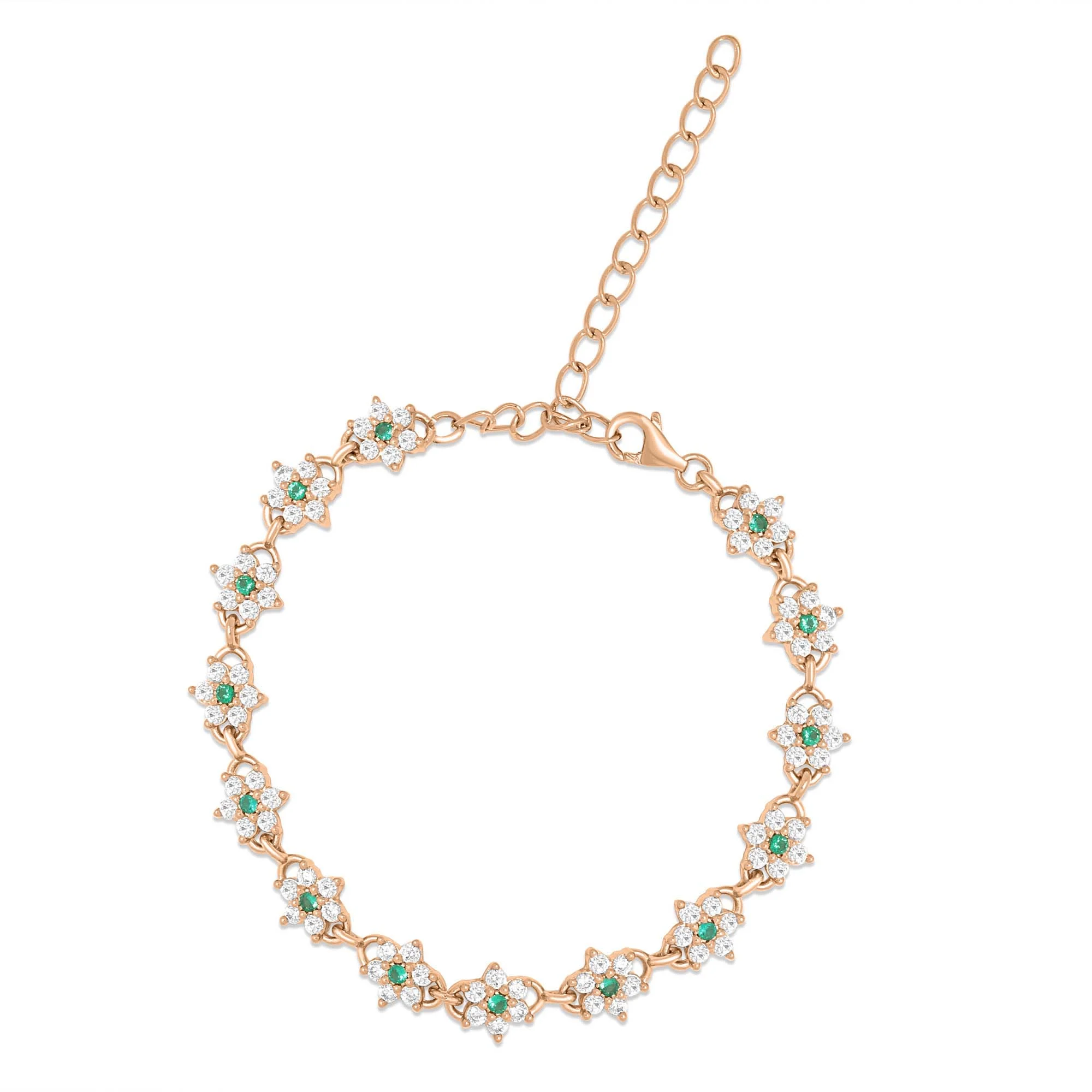 Floral Rose Gold Plated 925 Sterling Silver Bracelet - Image 4
