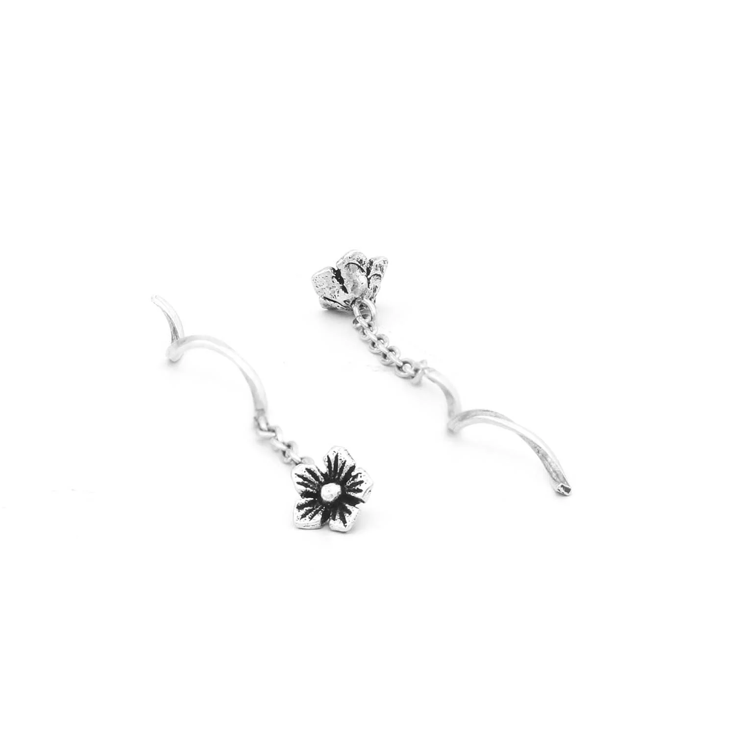 Field of Blooms Silver Sui Dhaga 925 Silver Earrings - Image 5