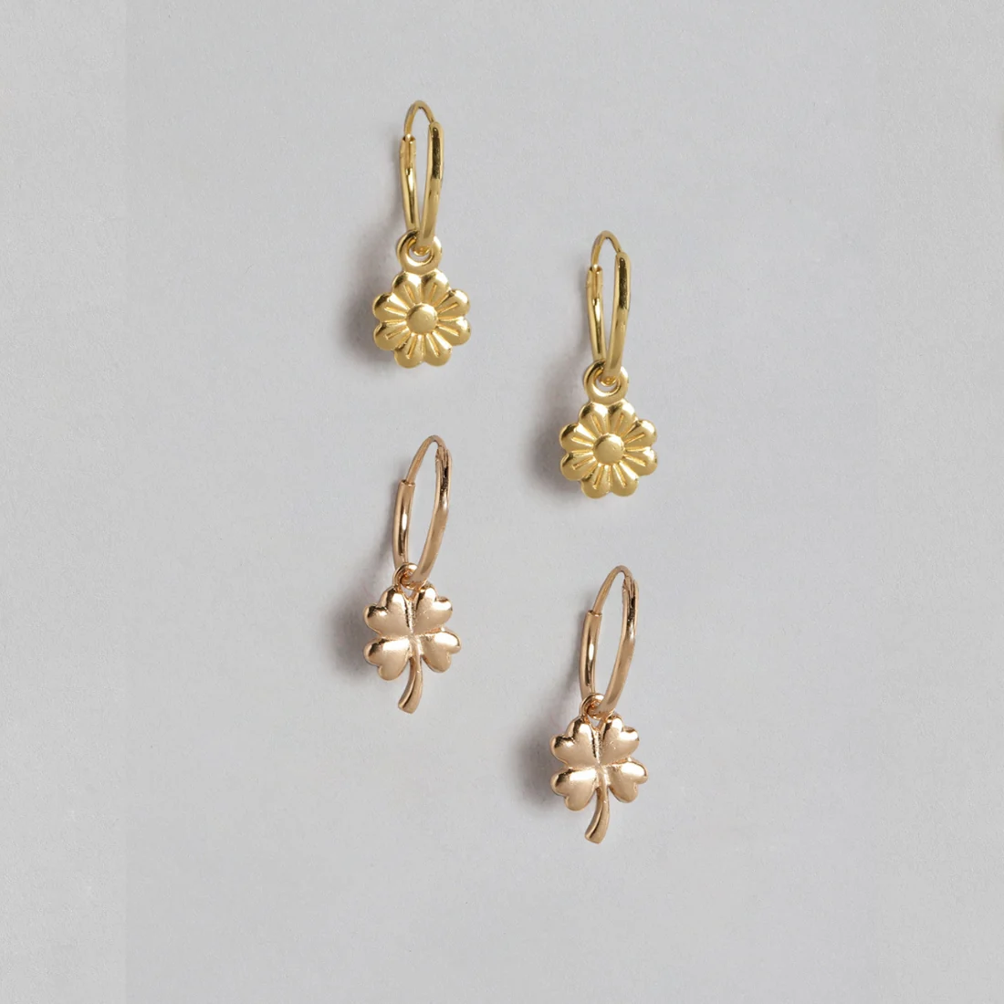 Flower & Leaf 925 Sterling Silver Earring Combo - Image 4