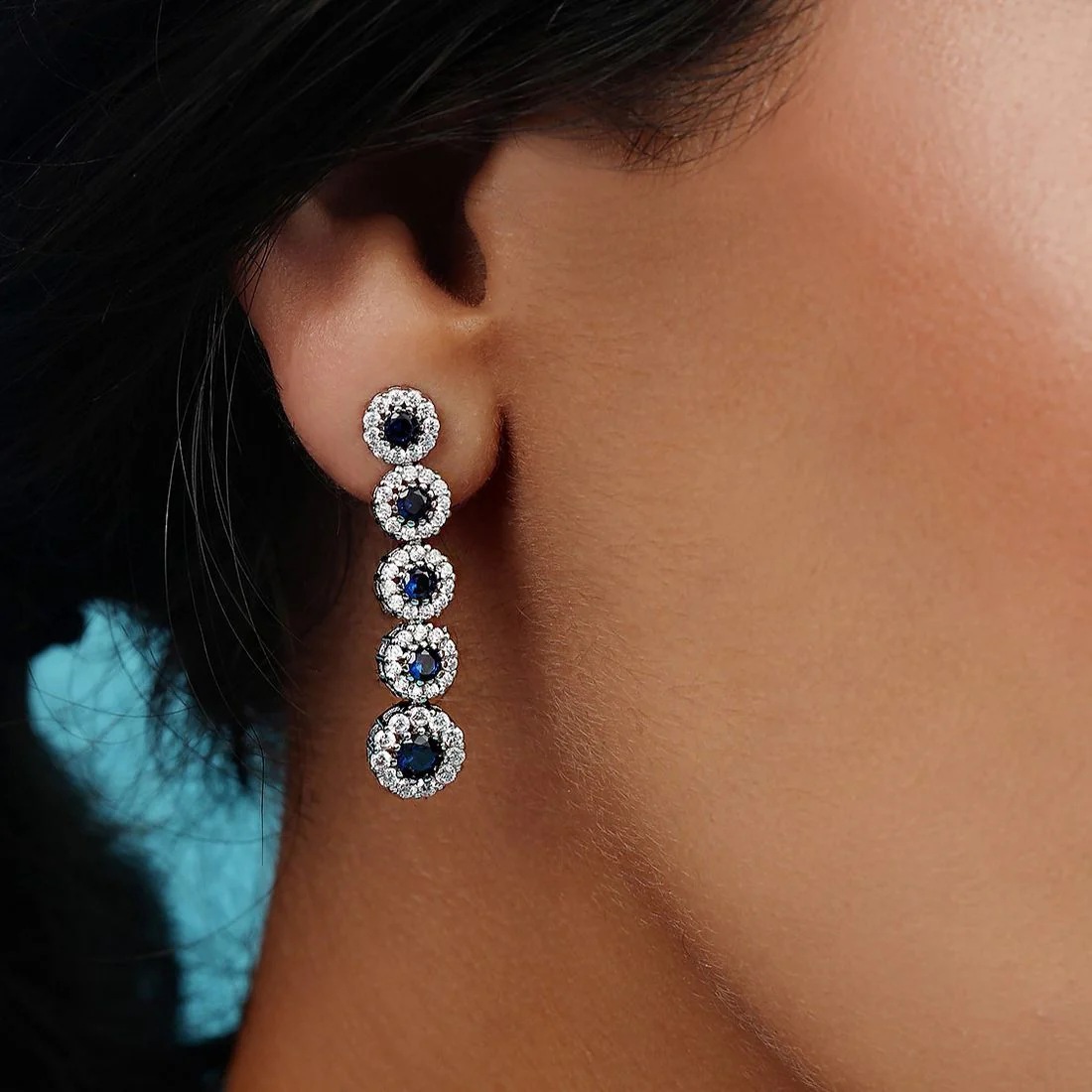 Flowing Elegance Rhodium Plated 925 Sterling Silver Earrings - Image 2