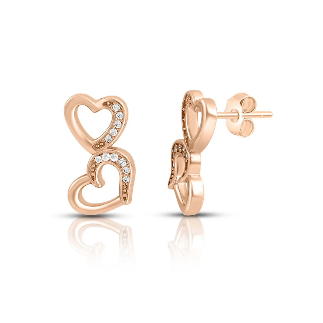 Forever Entwined Rose Gold Plated 925 Sterling Silver Earrings - Image 4