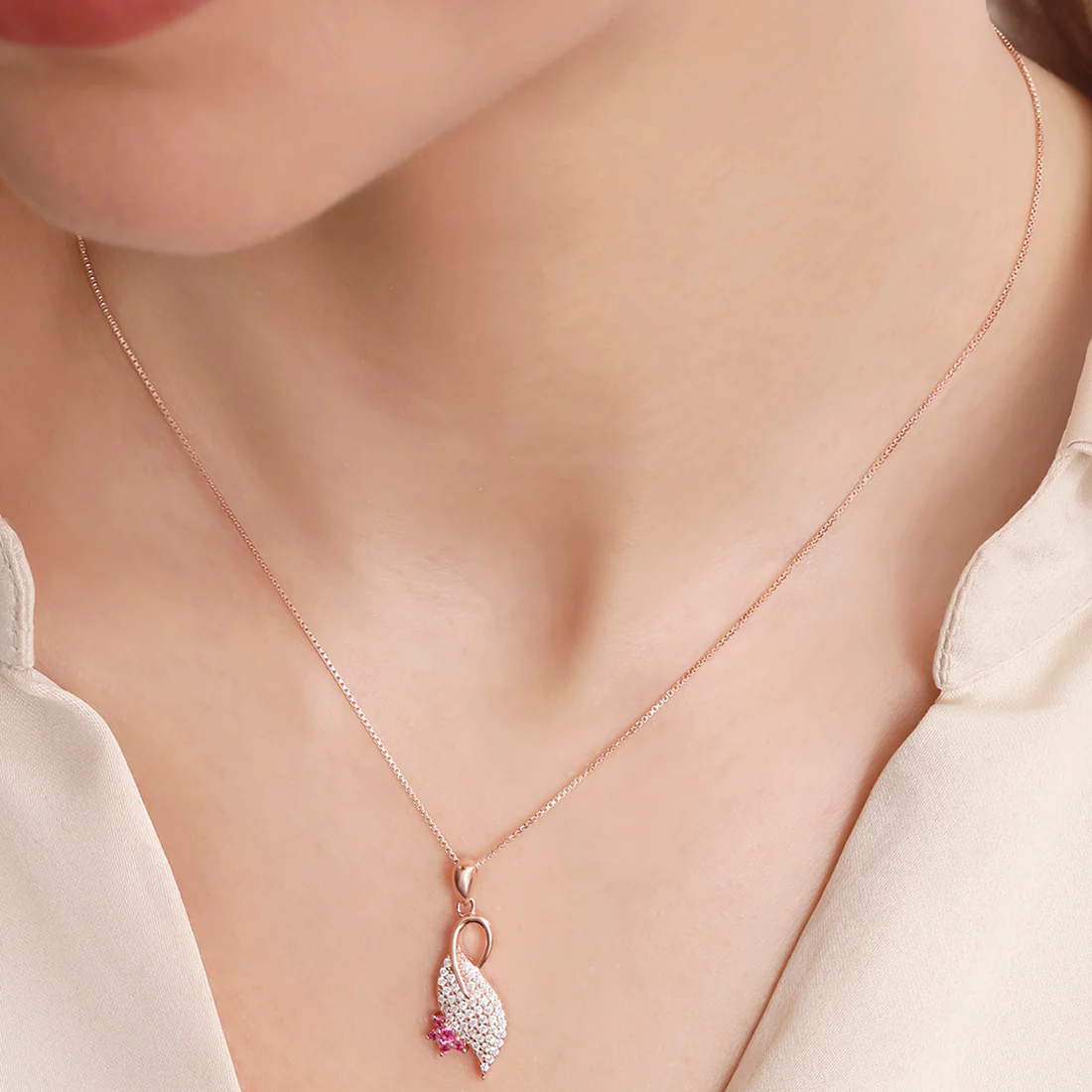 Forever in Bloom Rose Gold Plated 925 Sterling Silver Pendant - Image 2