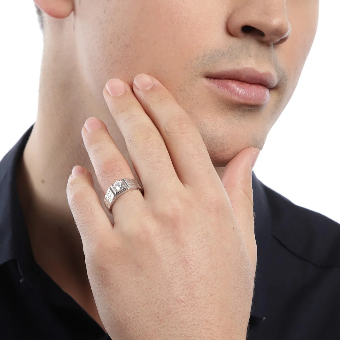 Forever Yours Rhodium-Plated 925 Sterling Silver Couple Ring (Adjustable) - Image 4