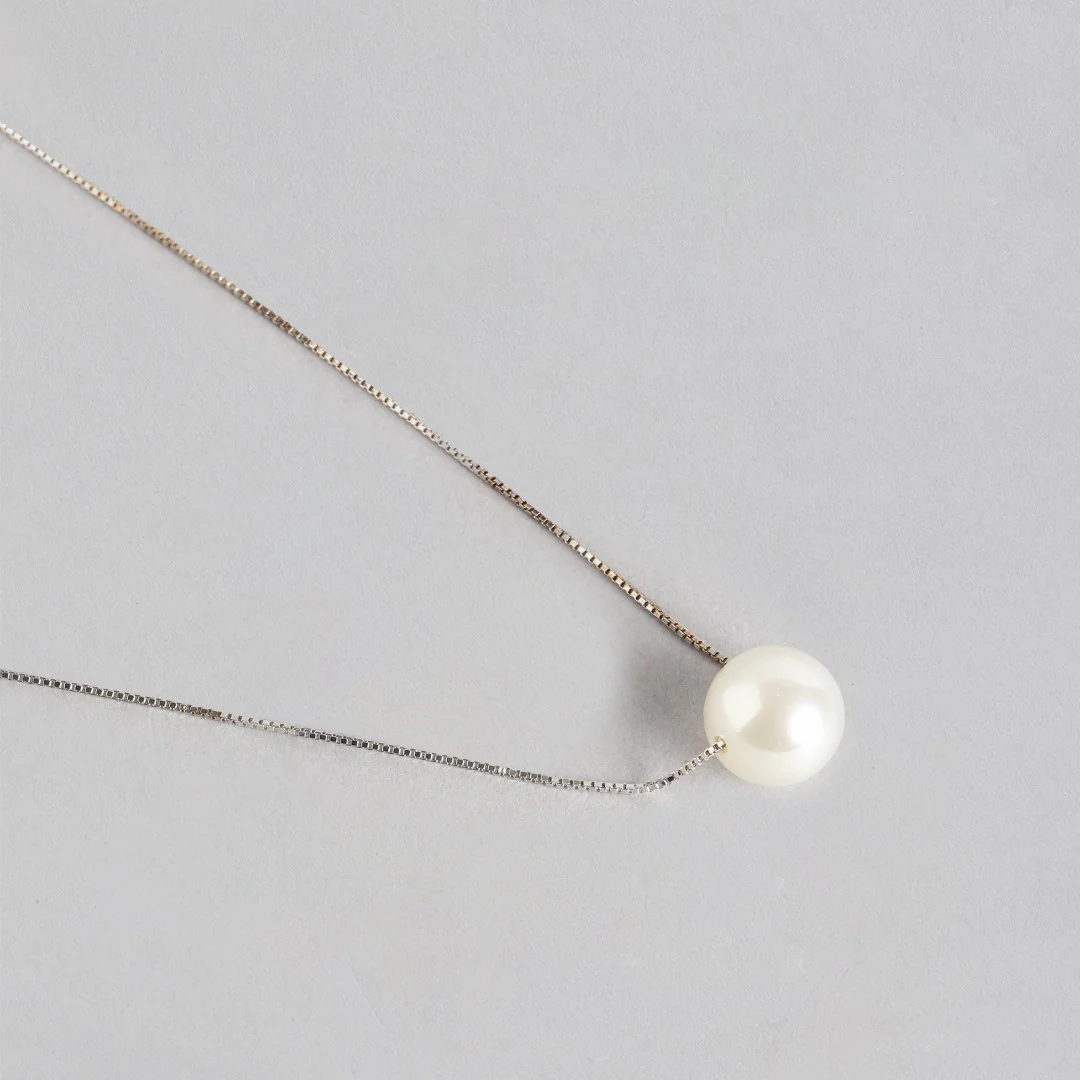 Freshwater Pearl Rhodium Plated 925 Sterling Silver Jewellery Set - Image 4