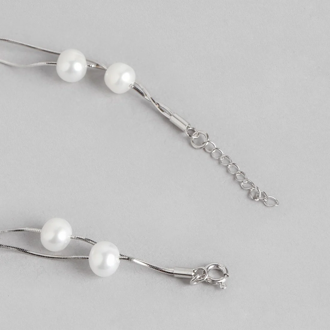 Freshwater Pearl Rhodium Plated 925 Sterling Silver Jewelery set - Image 10